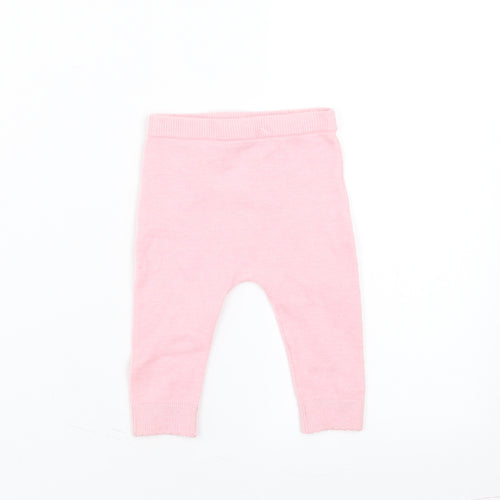 Little Nutmeg Girls Pink   Jogger Trousers Size 3-6 Months  - rabbit