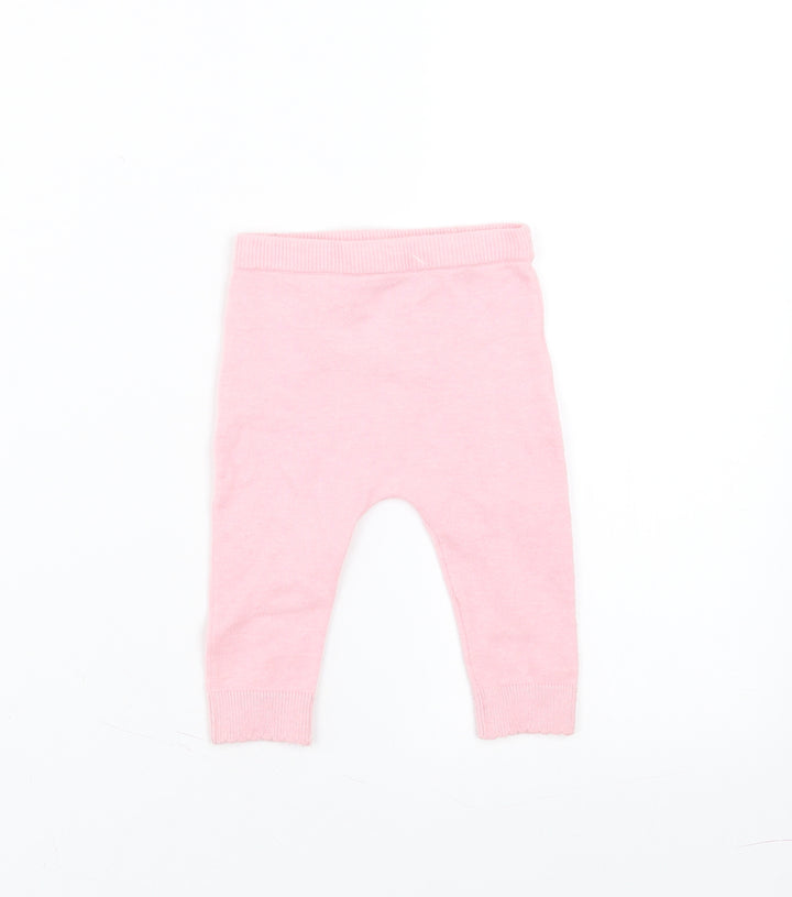 Little Nutmeg Girls Pink   Jogger Trousers Size 3-6 Months  - rabbit
