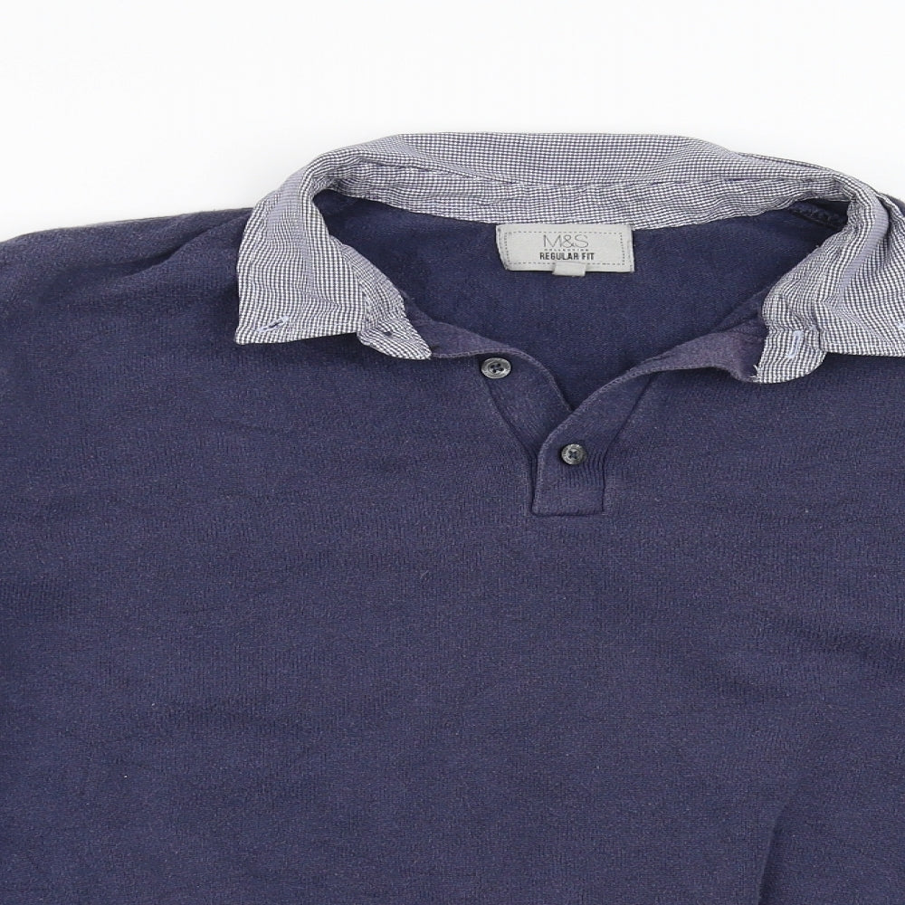 Marks and Spencer Mens Blue   Pullover Jumper Size XL
