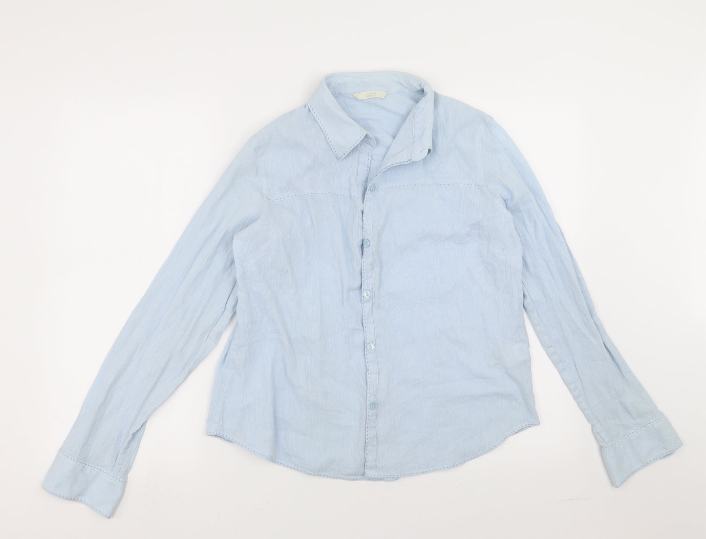 Marks and Spencer Womens Blue   Basic Button-Up Size 16