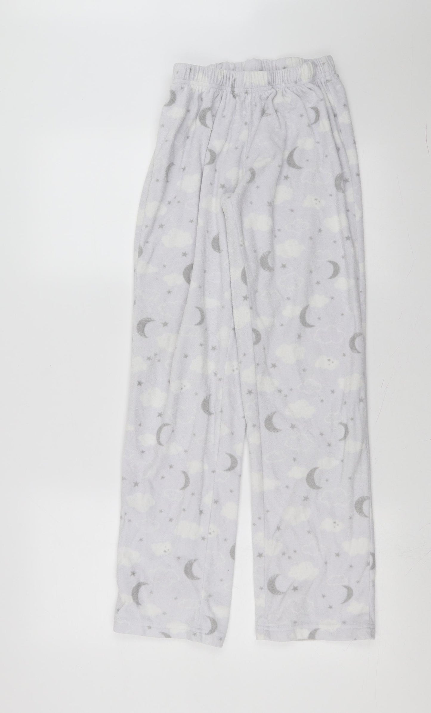 George Womens Purple Solid Fleece  Pyjama Pants Size 8  - moon stars