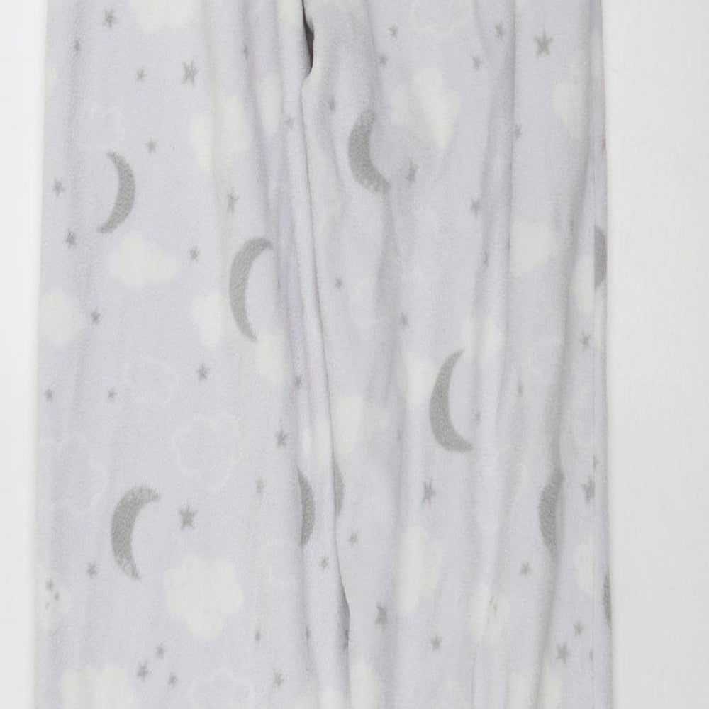 George Womens Purple Solid Fleece  Pyjama Pants Size 8  - moon stars