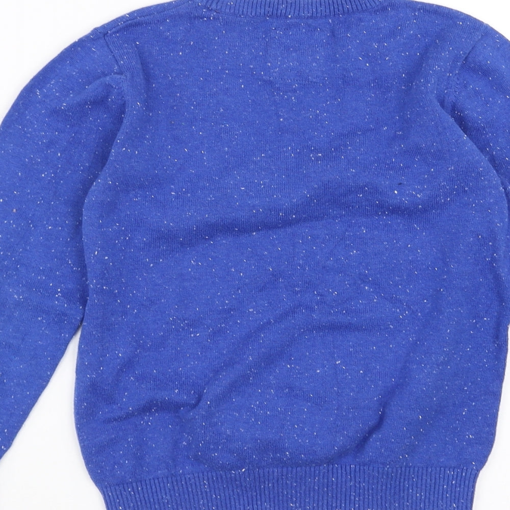 Sainsburys  Boys Blue  Knit Pullover Jumper Size 10 Years  - Dinosaur Christmas