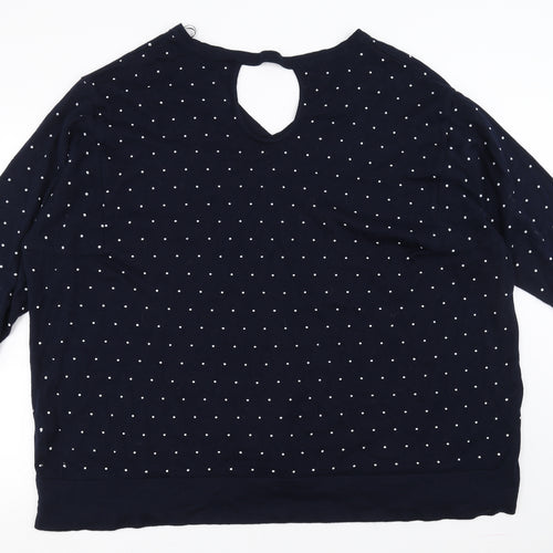 Evans Womens Blue Polka Dot  Pullover Jumper Size 26
