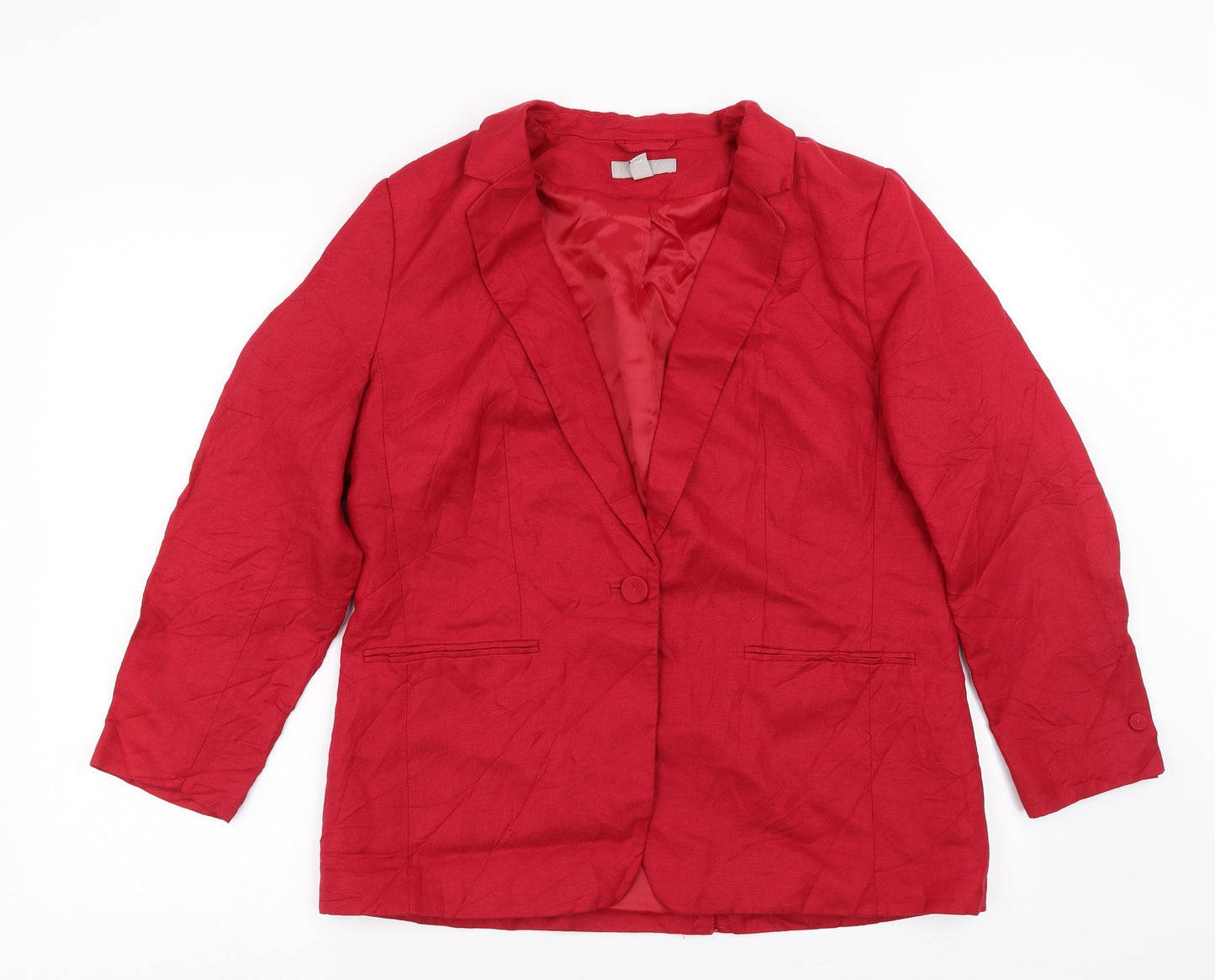 H&M Womens Red   Jacket Suit Jacket Size 16