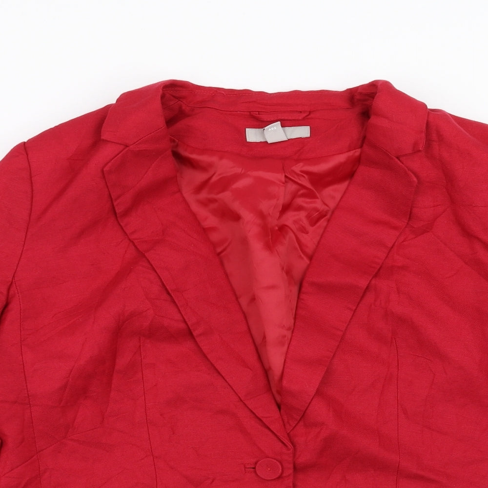 H&M Womens Red   Jacket Suit Jacket Size 16