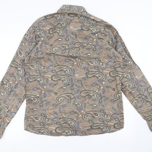 BC London Mens Beige Paisley   Button-Up Size XL
