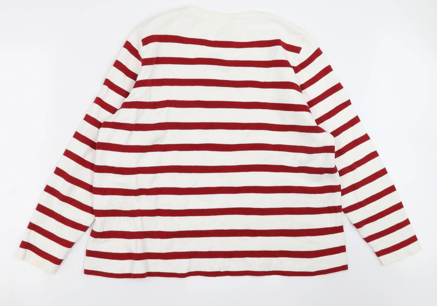 Marks and Spencer Womens Red Striped  Pullover Jumper Size 22