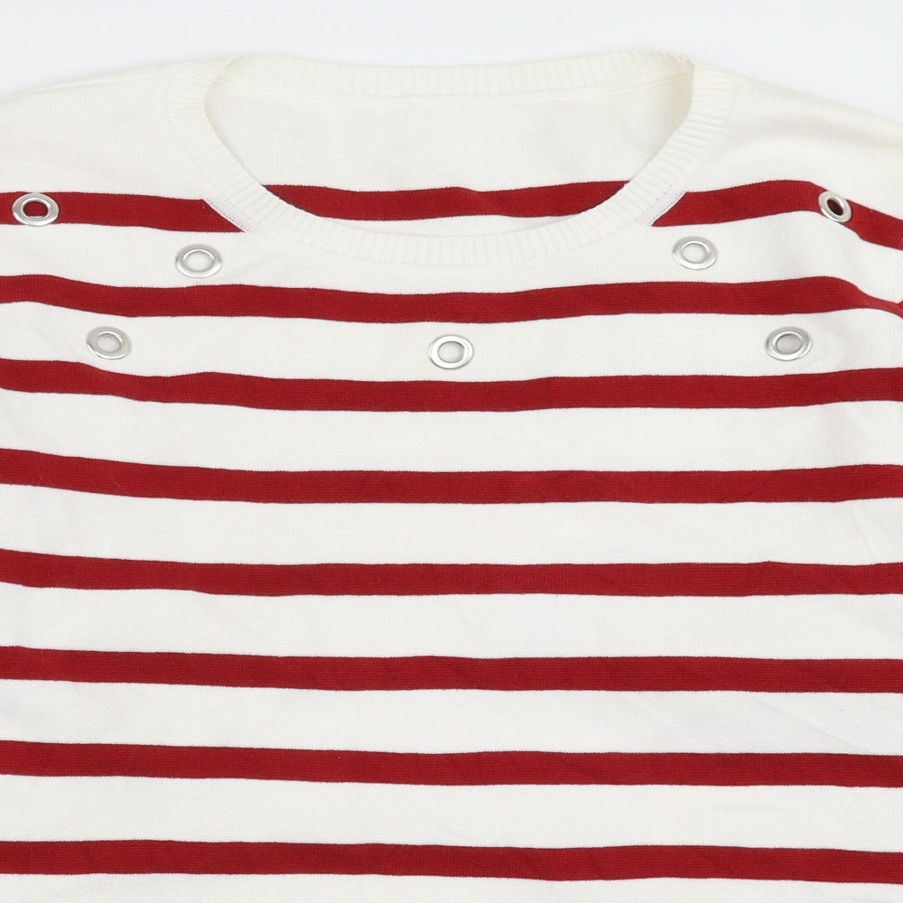 Marks and Spencer Womens Red Striped  Pullover Jumper Size 22