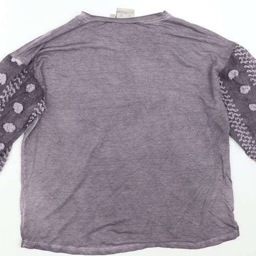 Dantelle Womens Purple   Pullover Sweatshirt Size L  - Sheer Sleeves