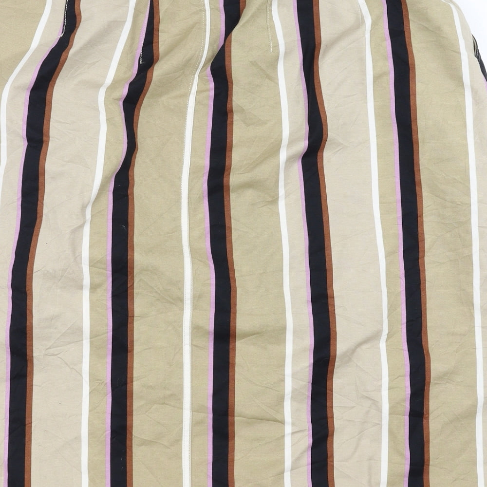 Marks and Spencer Womens Beige Striped  A-Line Skirt Size 22