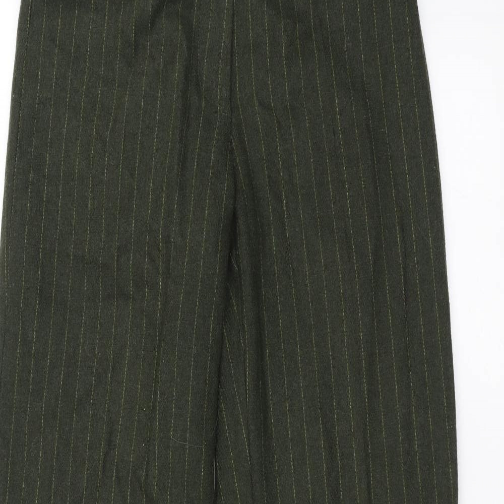 Marks and Spencer Womens Green Striped  Trousers  Size 8 L32 in - wide leg