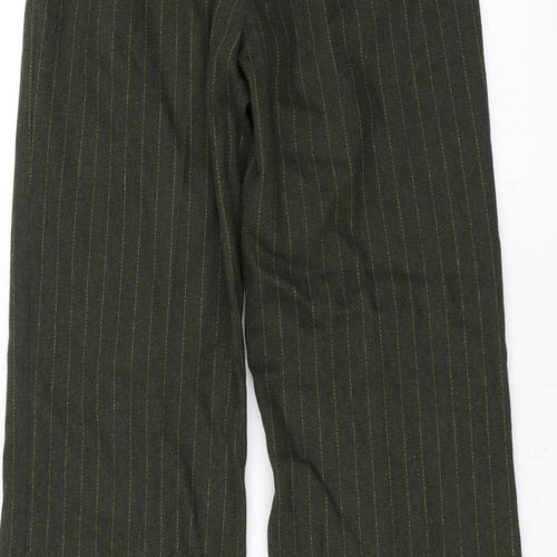 Marks and Spencer Womens Green Striped  Trousers  Size 8 L32 in - wide leg