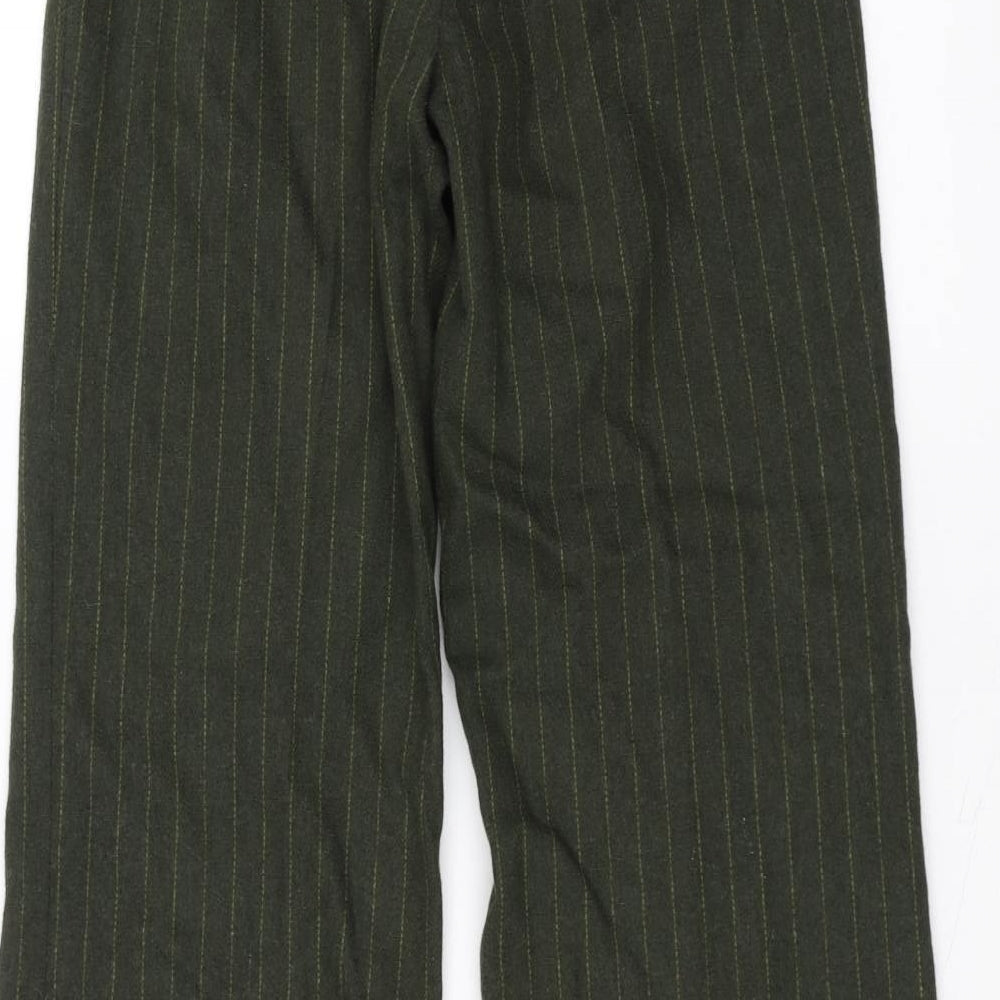 Marks and Spencer Womens Green Striped  Trousers  Size 8 L32 in - wide leg