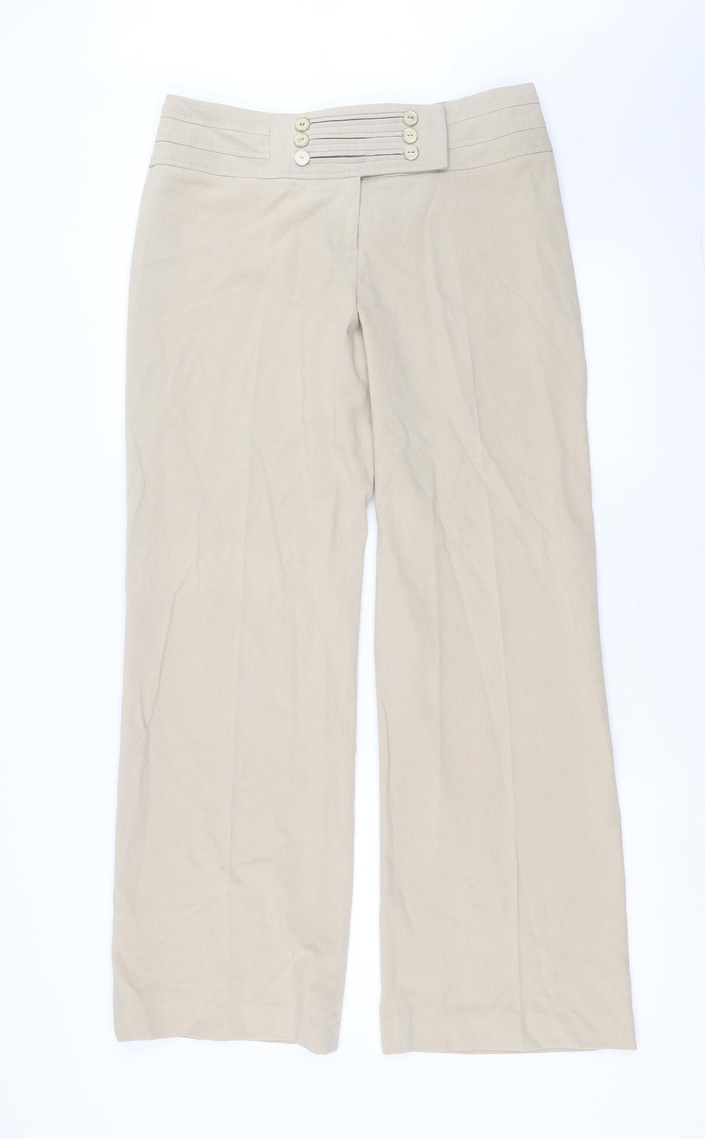 Debenhams Womens Beige   Trousers  Size 14 L31 in - wide leg