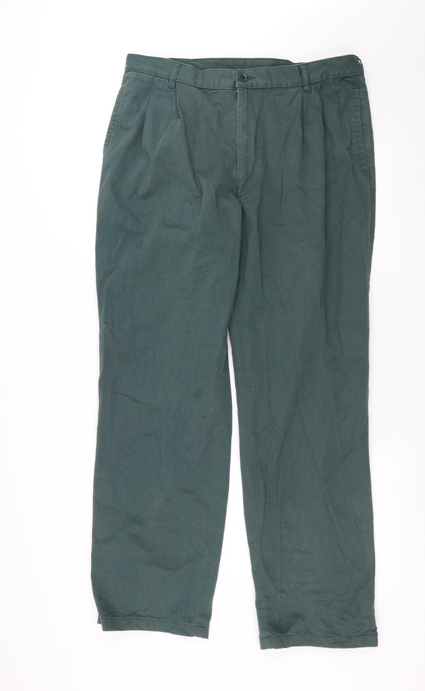 BHS Mens Green   Chino Trousers Size 36 in L31 in
