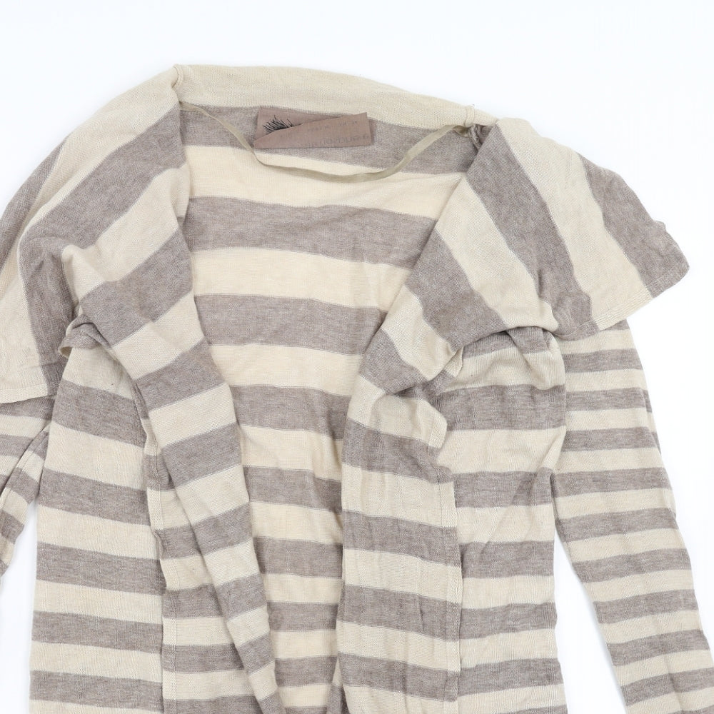 Primark Womens Beige Striped  Cardigan Jumper Size 8