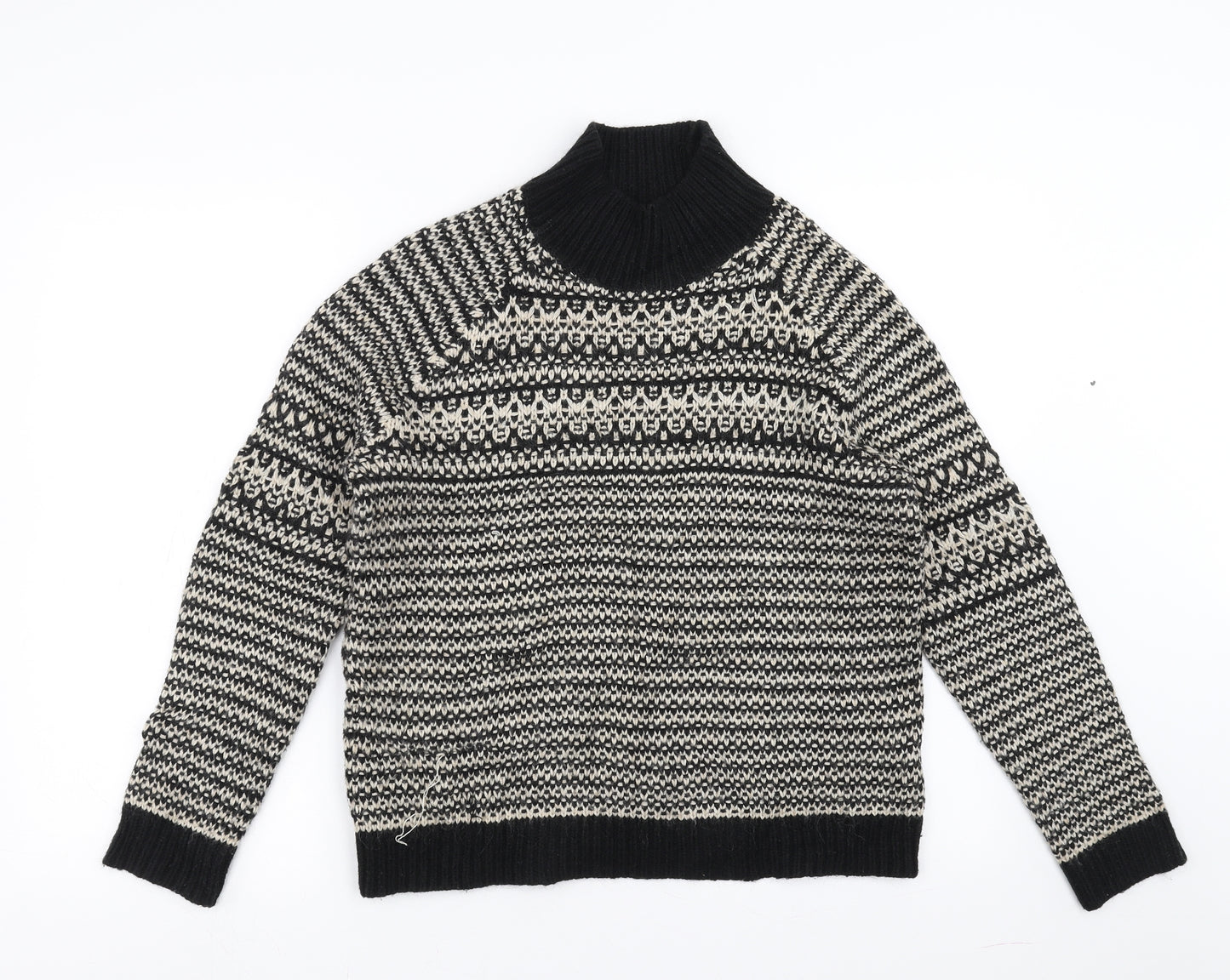 Marks and Spencer Womens Black Geometric  Pullover Jumper Size 12