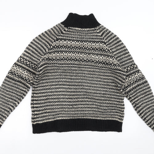 Marks and Spencer Womens Black Geometric  Pullover Jumper Size 12