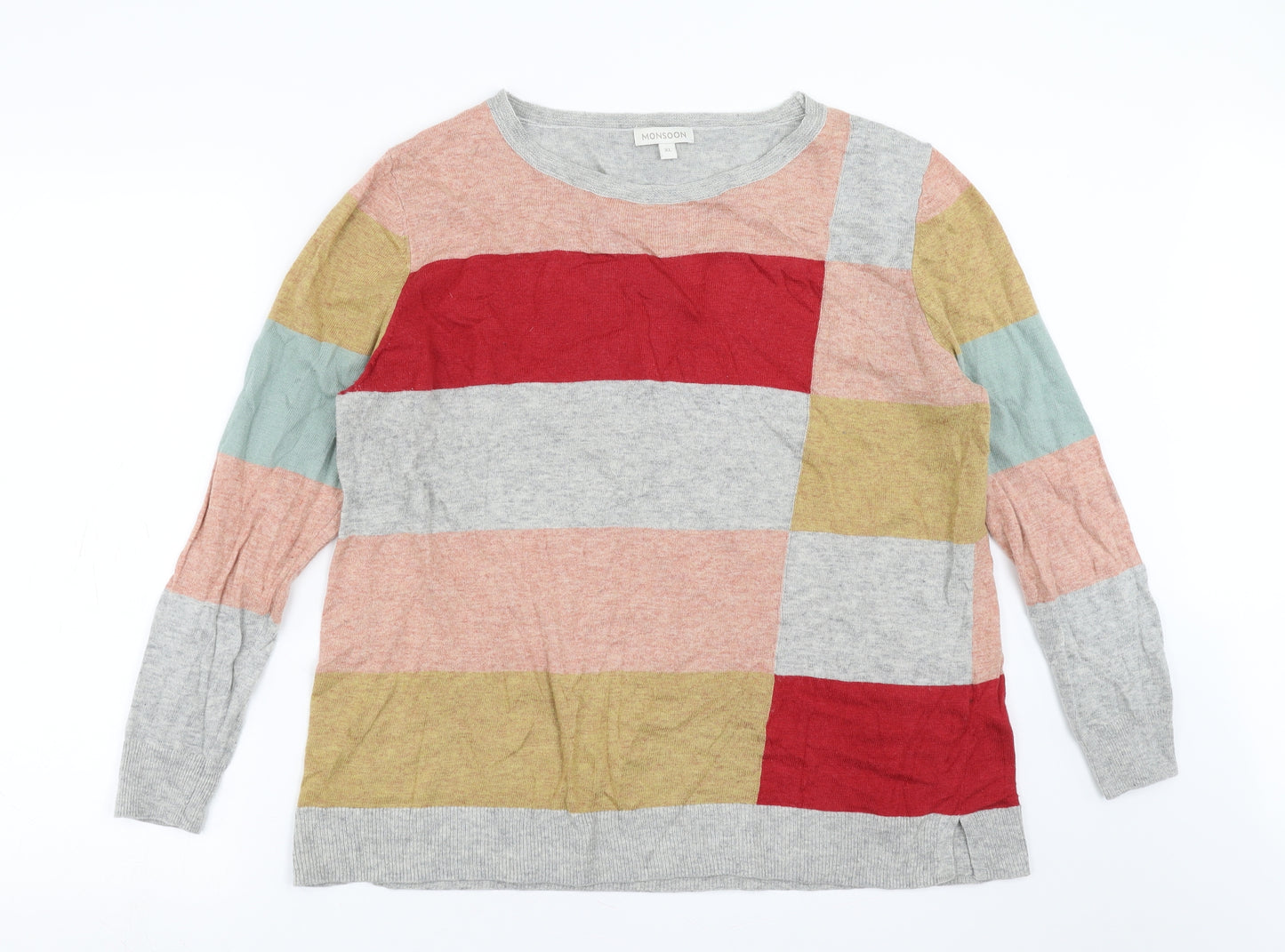 Monsoon Womens Multicoloured   Pullover Jumper Size XL  - Colour Block
