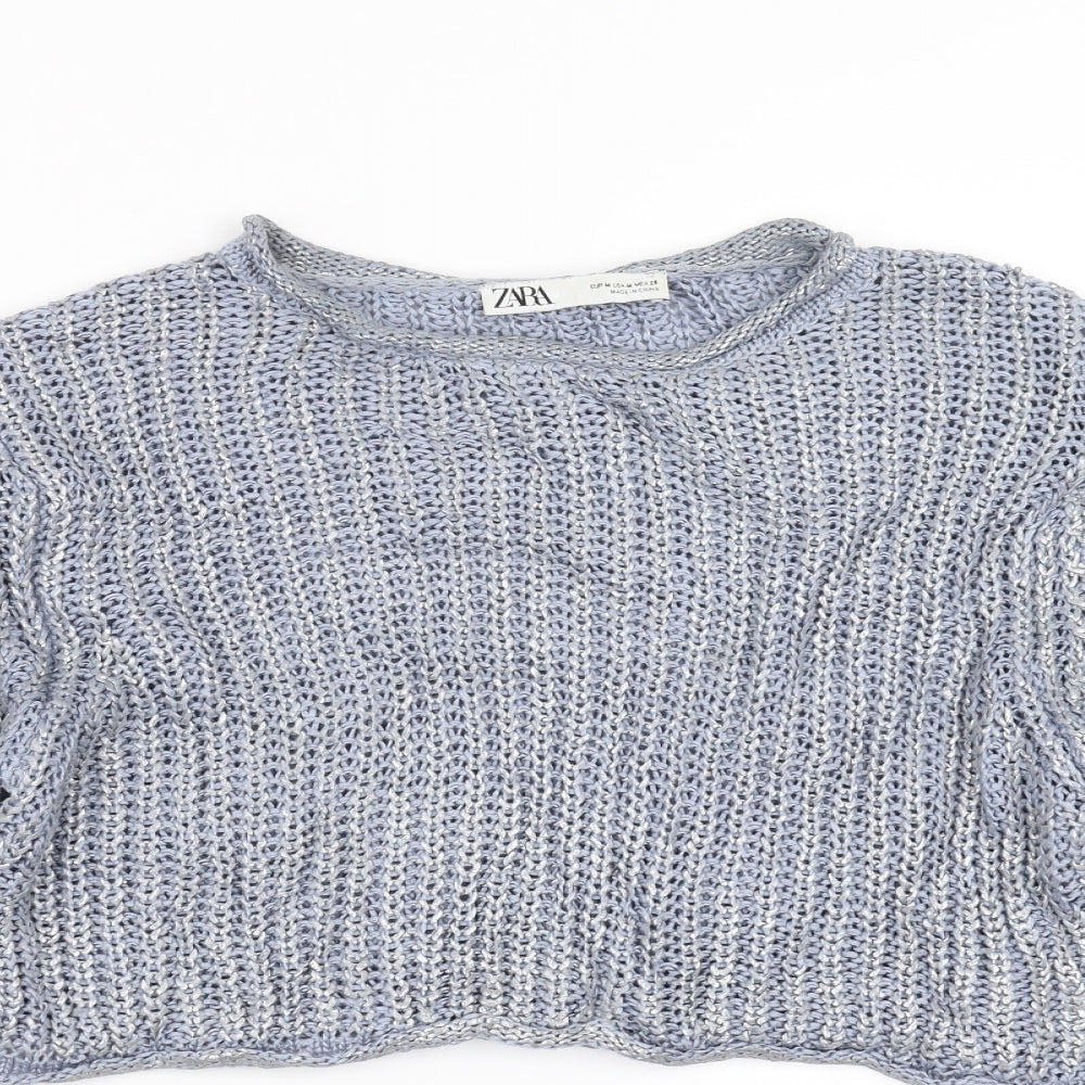 Zara Womens Blue   Pullover Jumper Size M  - cropped
