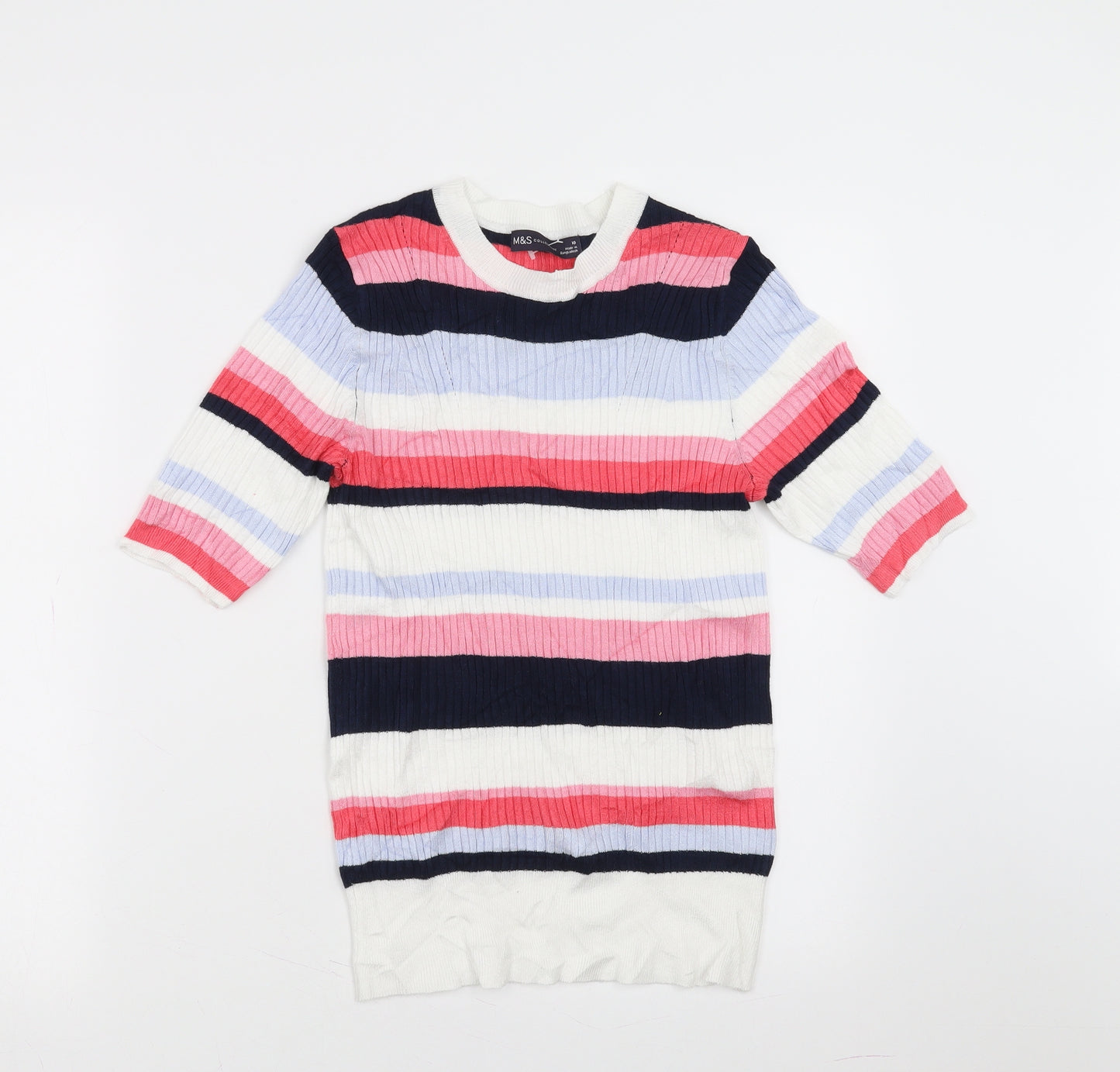 Marks and Spencer Womens Multicoloured Striped  Pullover Jumper Size 10