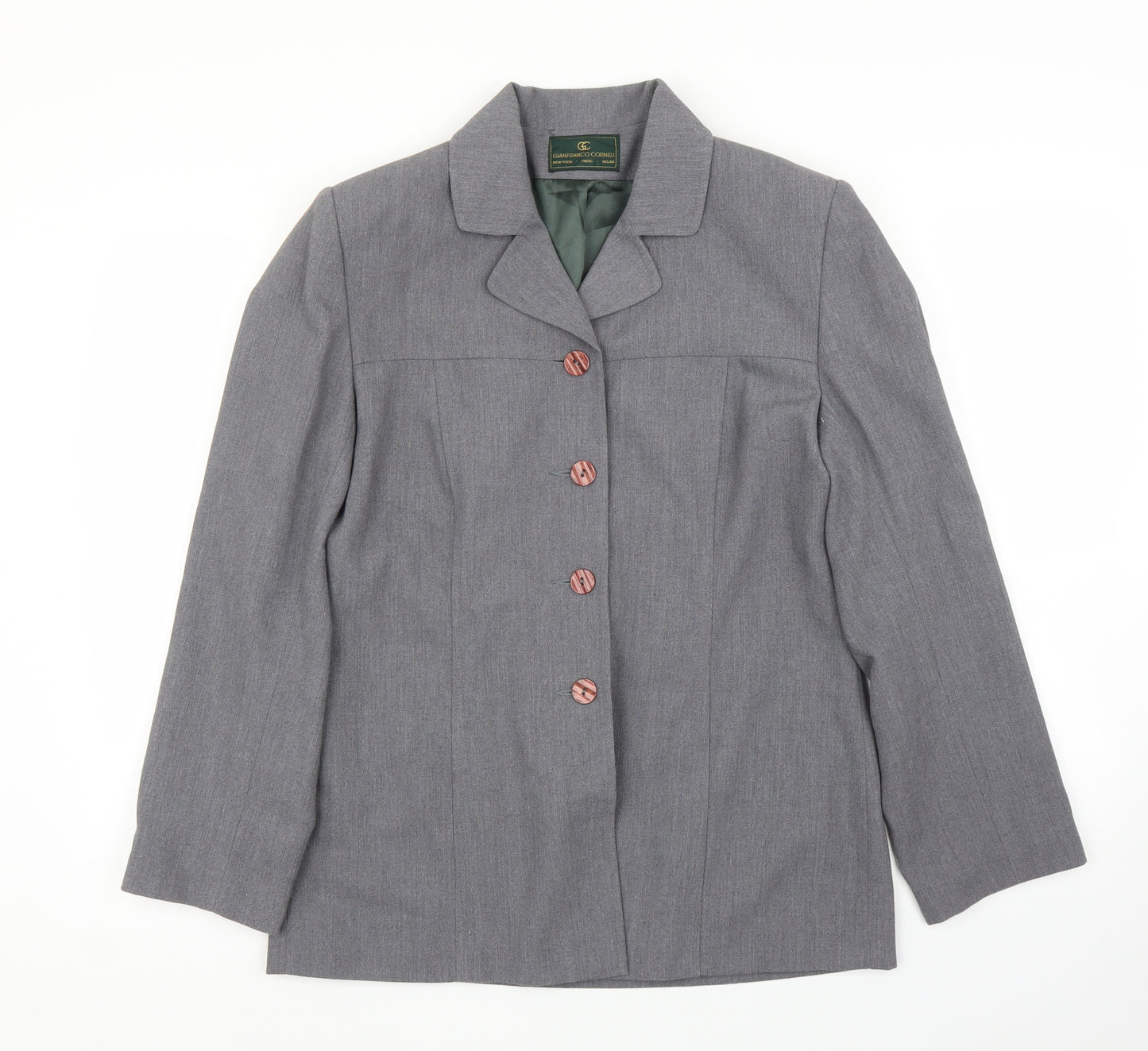 Gianfranco Corneli Womens Grey   Basic Blouse Size 14  - Jacket