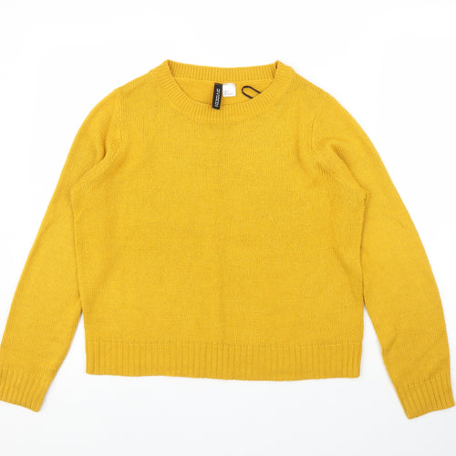 H&M Womens Yellow   Pullover Jumper Size S