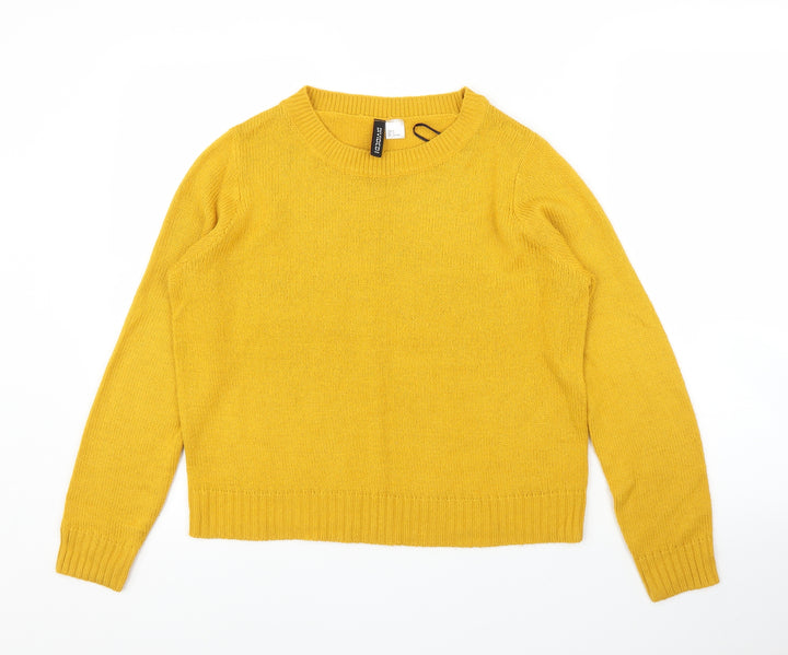 H&M Womens Yellow   Pullover Jumper Size S