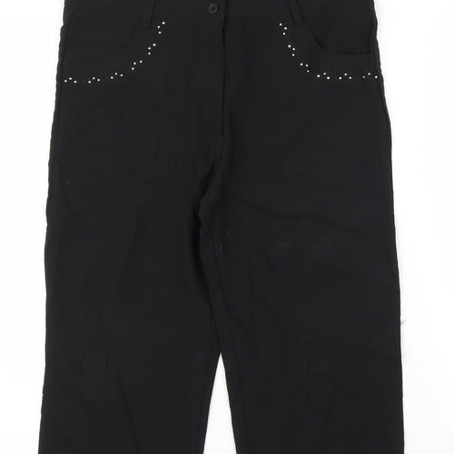 Hong Hong Womens Black   Capri Trousers Size L