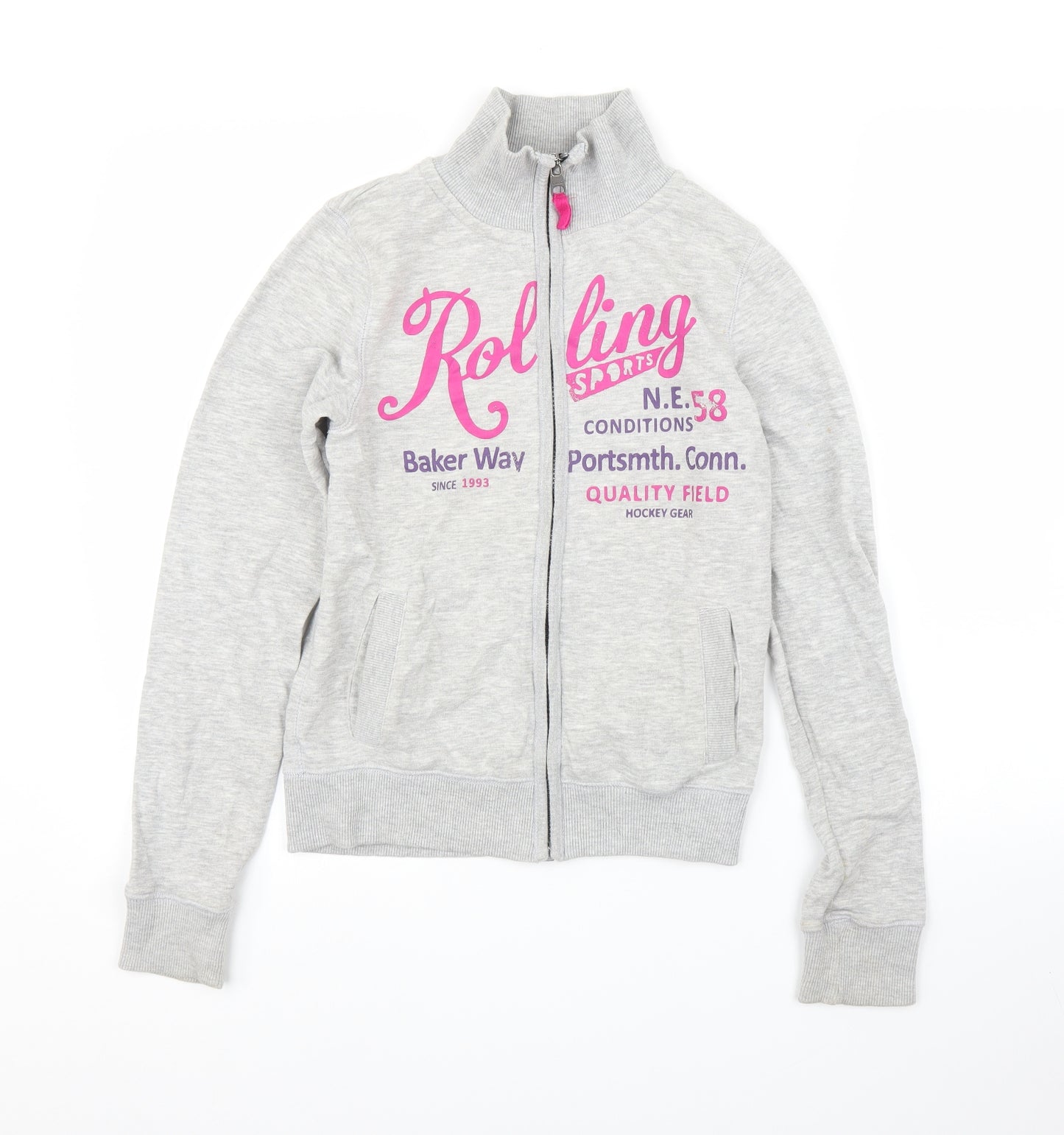 H&M Girls Grey   Full Zip Jumper Size 14 Years
