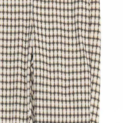 Mango Womens Brown Plaid  Carrot Trousers Size M L25 in