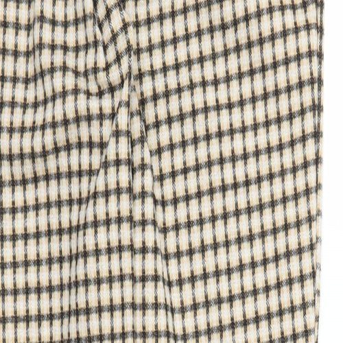 Mango Womens Brown Plaid  Carrot Trousers Size M L25 in
