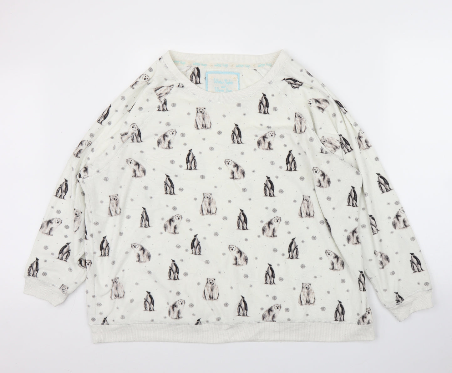 TU Womens Ivory Animal Print  Chemise Pyjama Set Size 24  - Polar bear