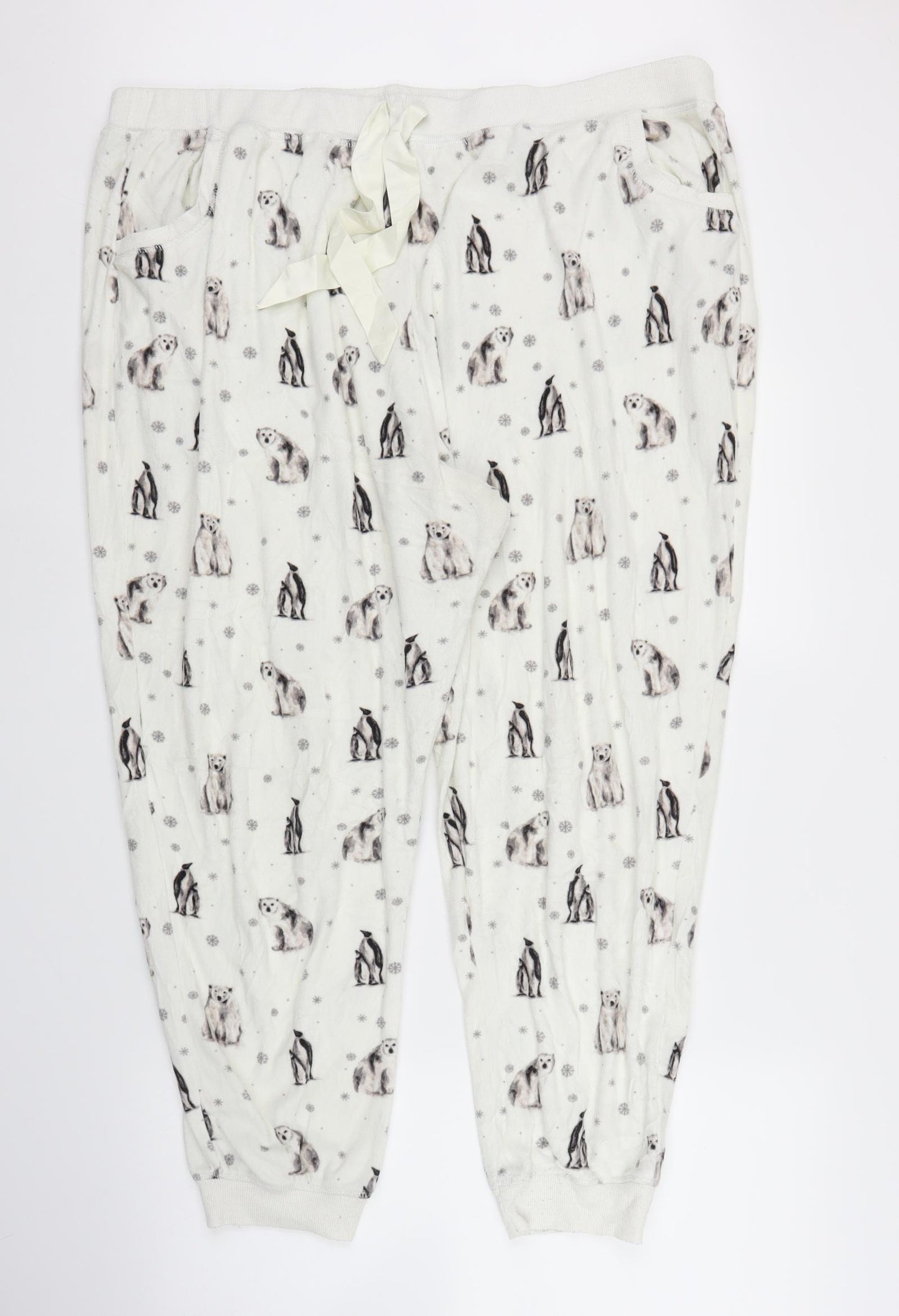 TU Womens Ivory Animal Print  Chemise Pyjama Set Size 24  - Polar bear
