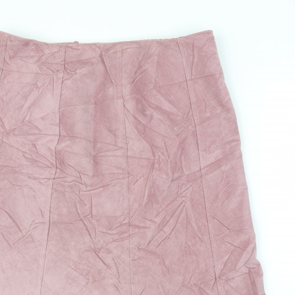 Preworn Womens Pink  Corduroy Trumpet Skirt Size 16