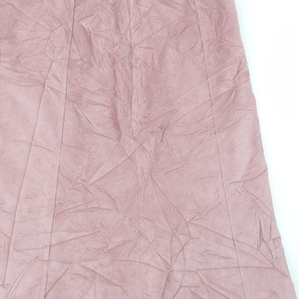 Preworn Womens Pink  Corduroy Trumpet Skirt Size 16