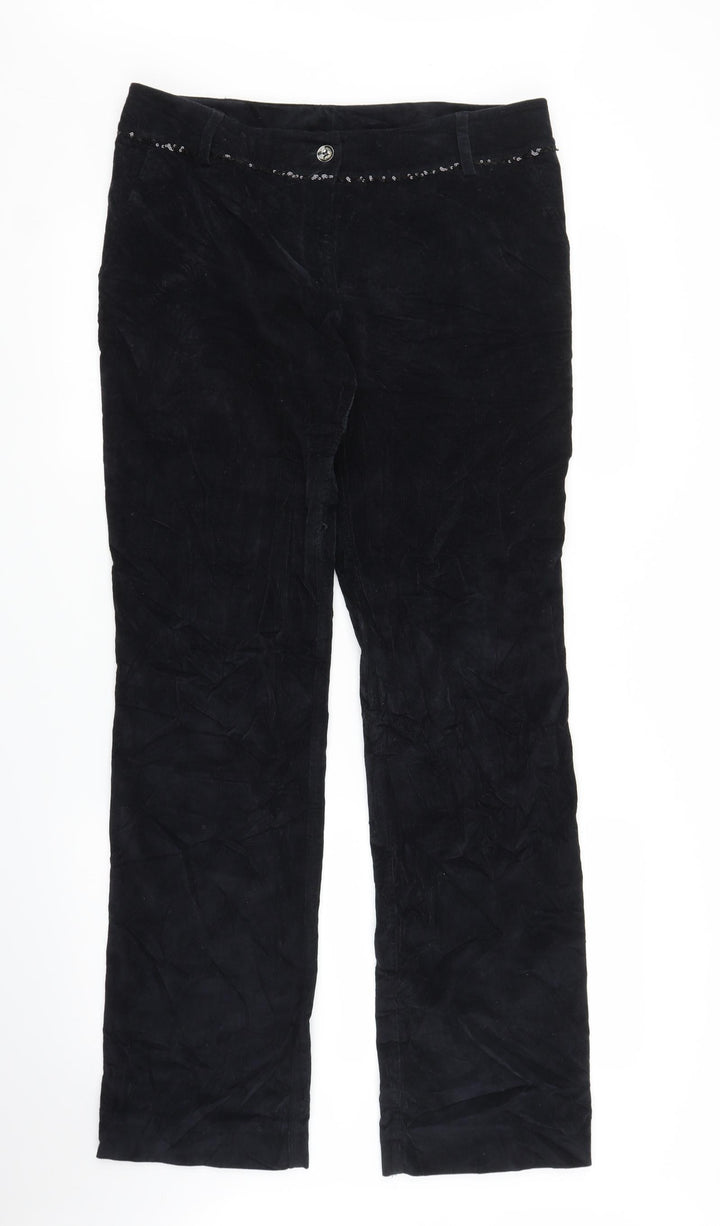 You Young Womens Blue  Corduroy Straight Jeans Size 10 L30 in
