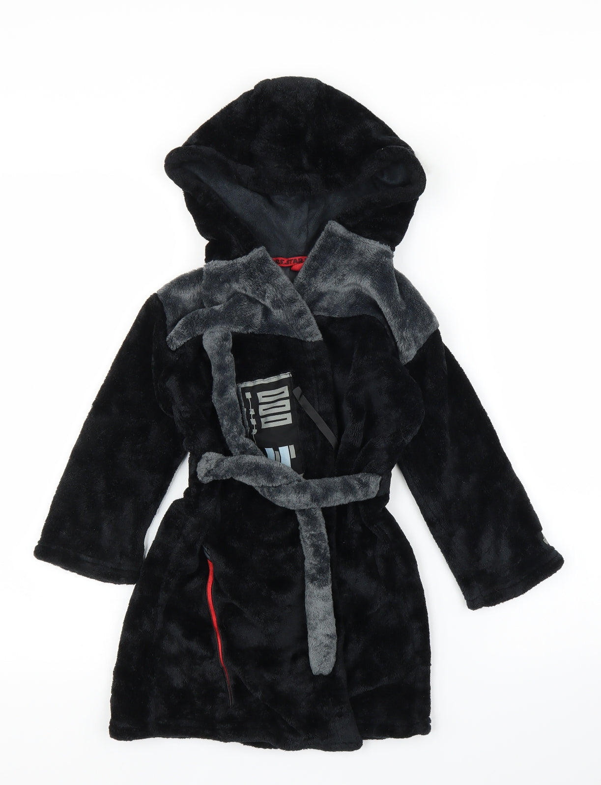 M&S Boys Black Solid   Robe Size 4-5 Years  - Star Wars