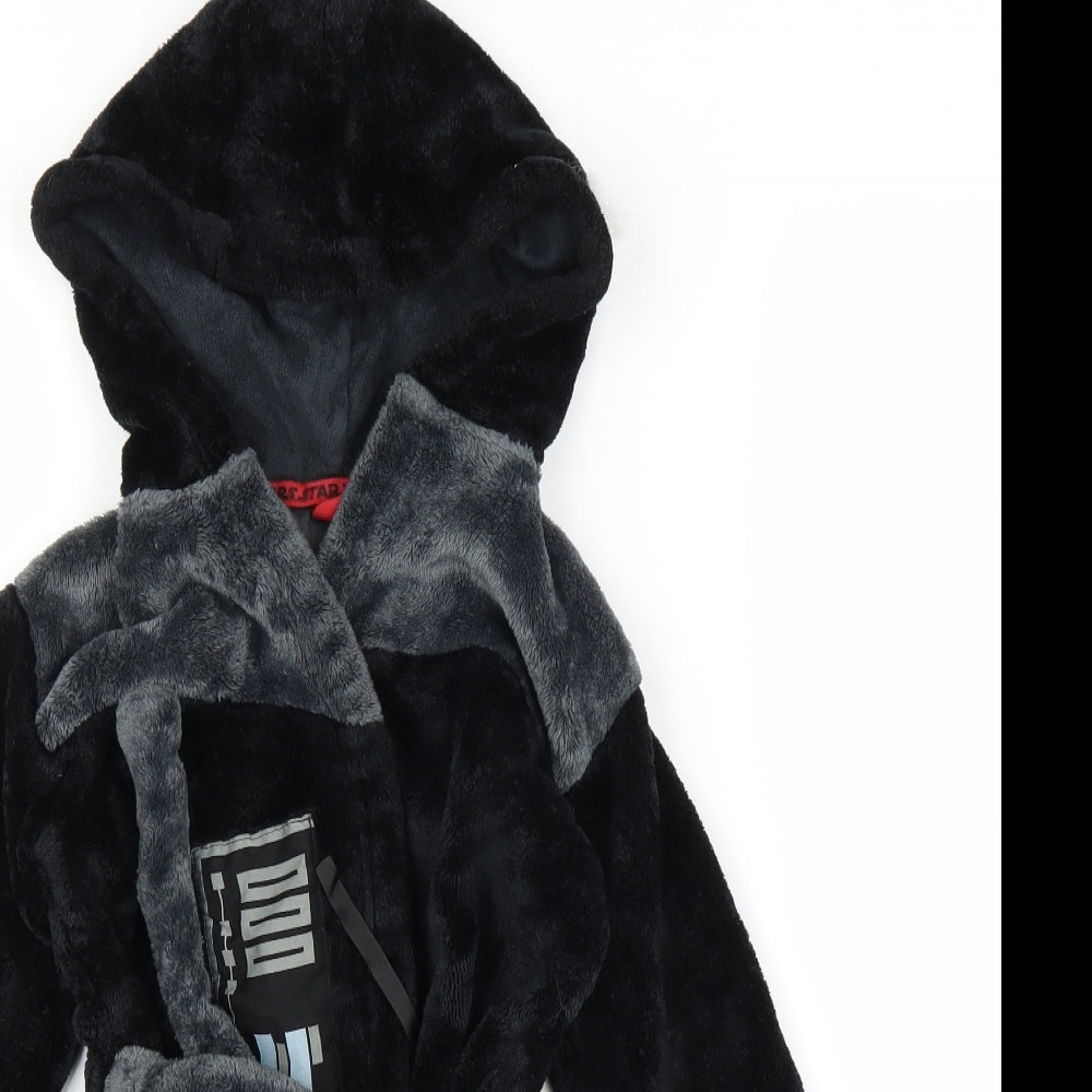 M&S Boys Black Solid   Robe Size 4-5 Years  - Star Wars