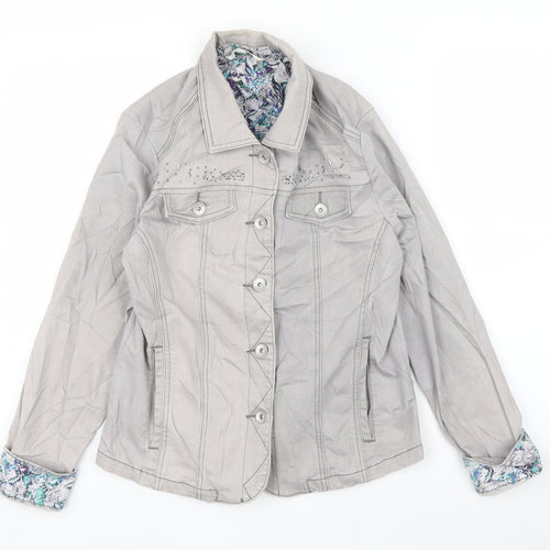 W. Lane Womens Grey  Denim Cardigan Jumper Size 8  - Jacket
