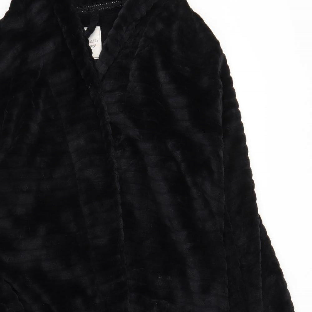 NEXT Womens Black Solid  Chemise Robe Size M