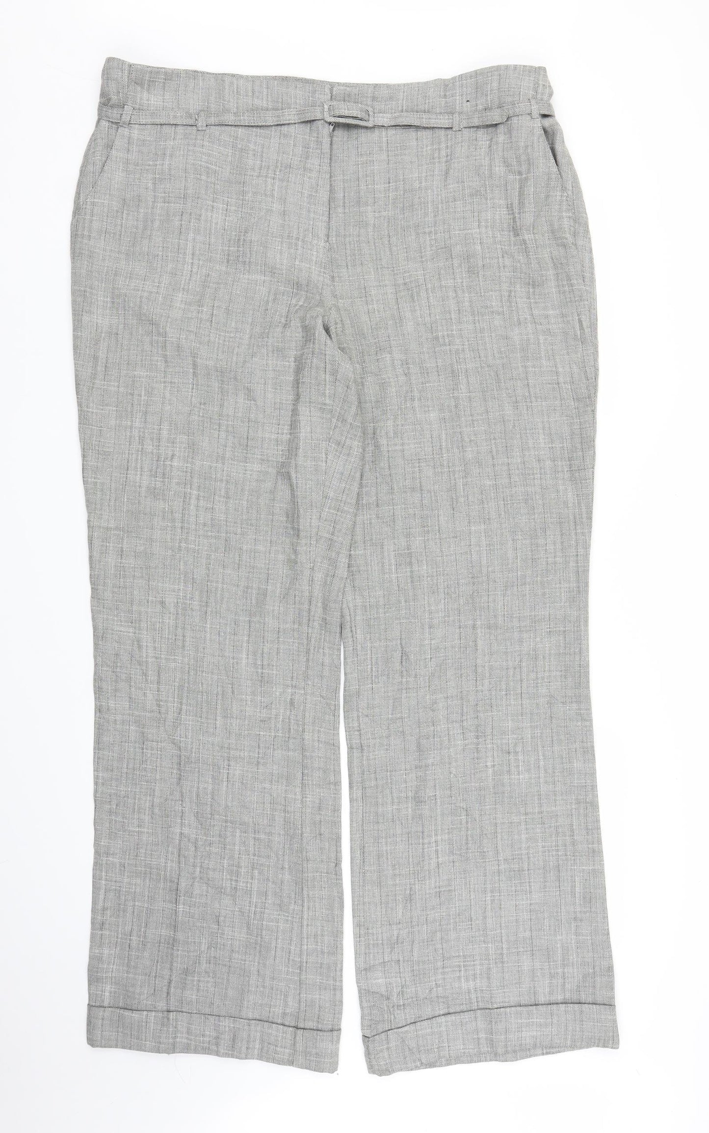 Evie Womens Grey Herringbone  Trousers  Size 18 L31 in
