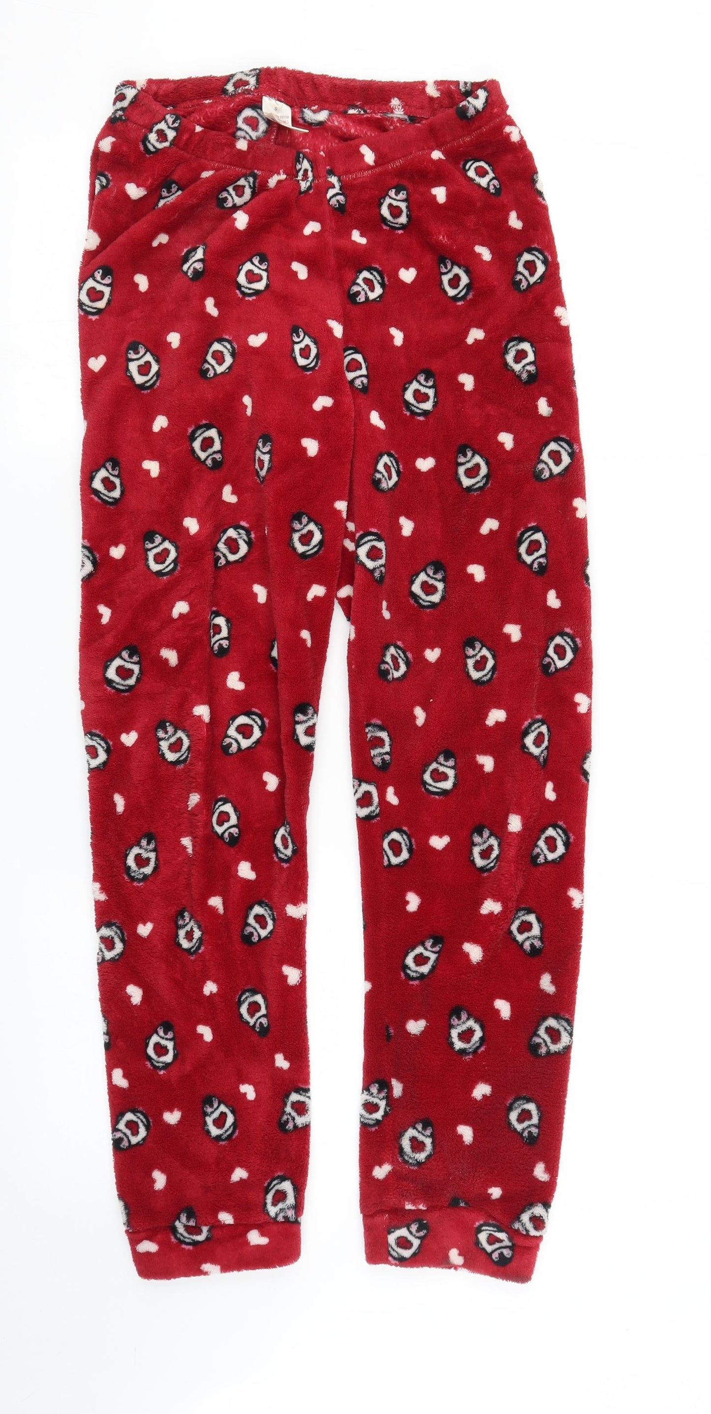 Matalan Womens Red Solid  Chemise Pyjama Pants Size S  - Penguins