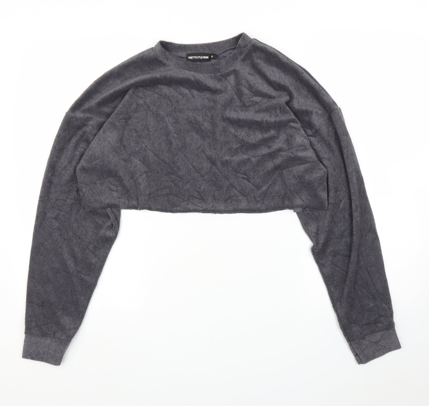 PRETTYLITTLETHING Womens Grey   Pullover Jumper Size M  - Cropped