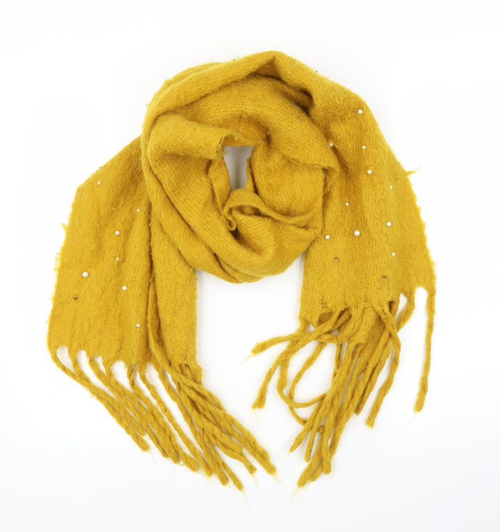Preworn Unisex Yellow Shawl/Wrap - Pearls