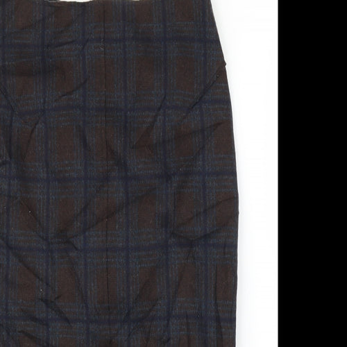 Jigsaw Womens Blue Plaid  Straight & Pencil Skirt Size 8