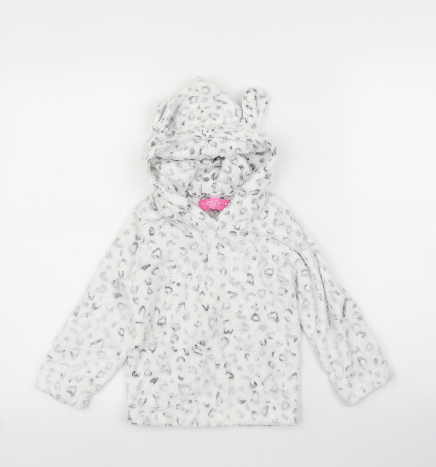 Love Sleep Girls Grey Animal Print  Top Pyjama Top Size 3-4 Years  - Leopard print