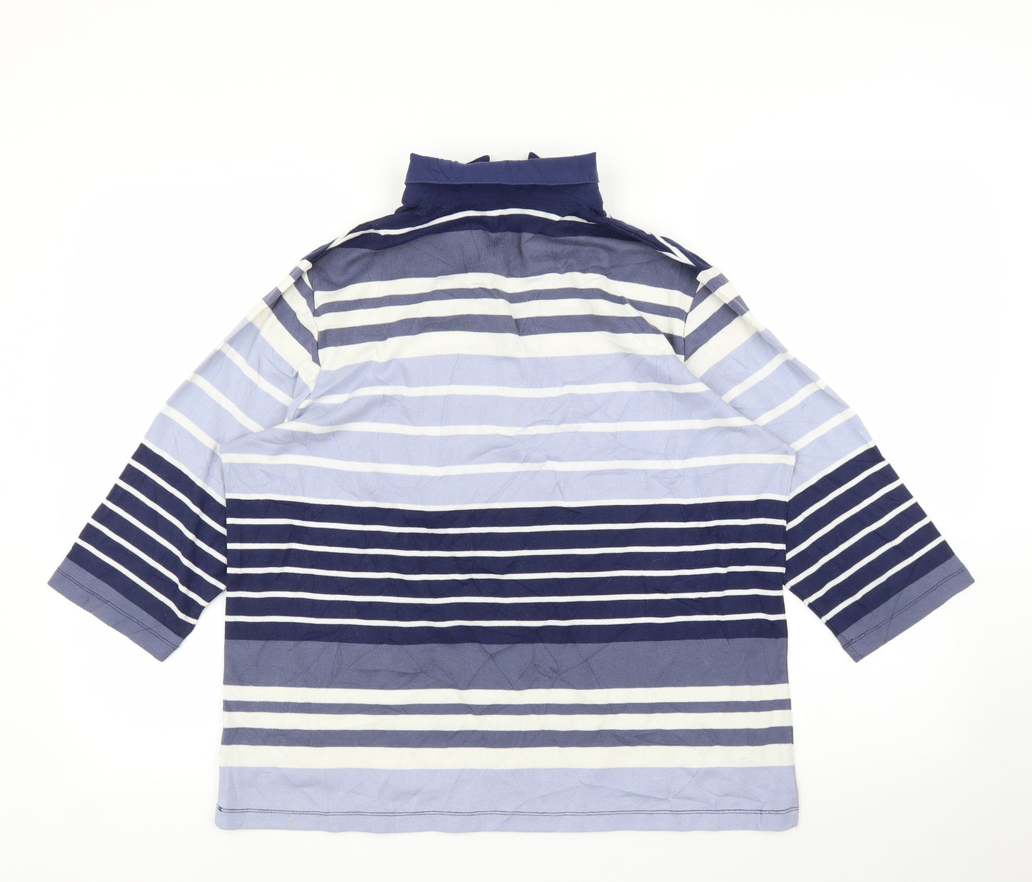 Tigi Womens Blue Striped  Basic Blouse Size 18