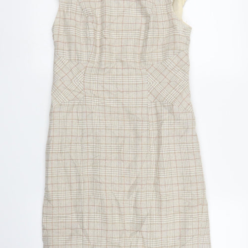 NEXT Womens Beige Plaid  Sheath  Size 10